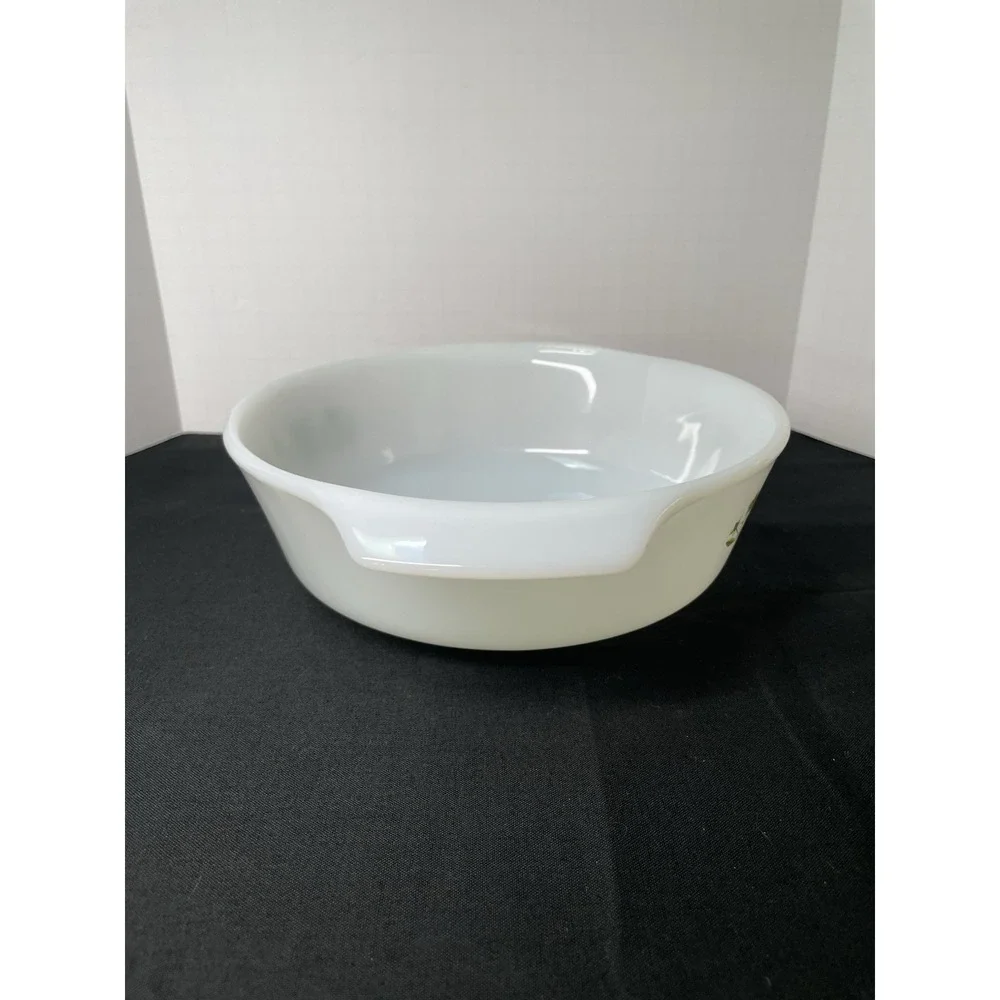 Vintage‎ 1972 Fire King Anchor Hocking 1 qt Meadow Green & Yellow Casserole Dish